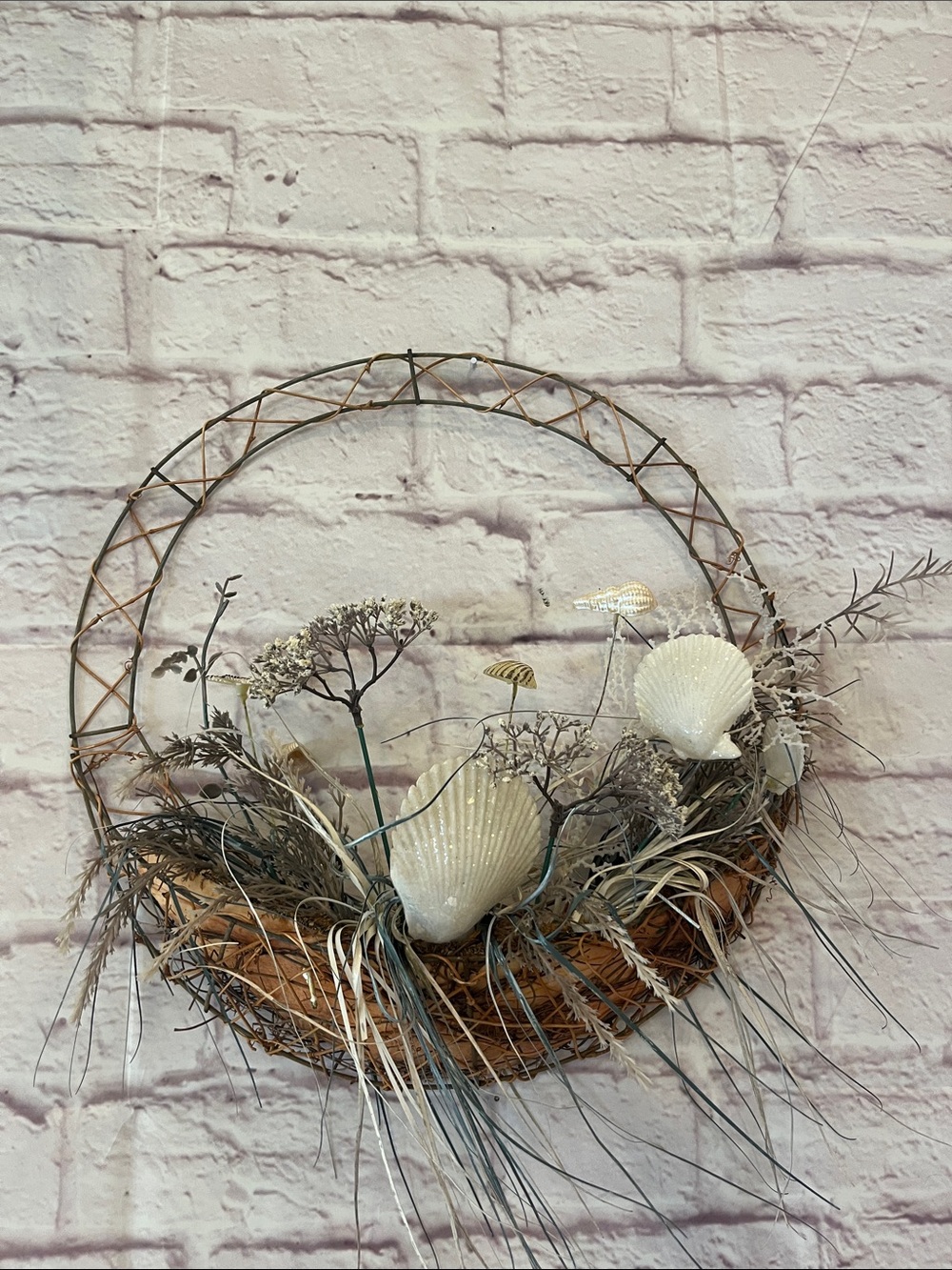 Coastal Seashell Wreath with Natural Accents